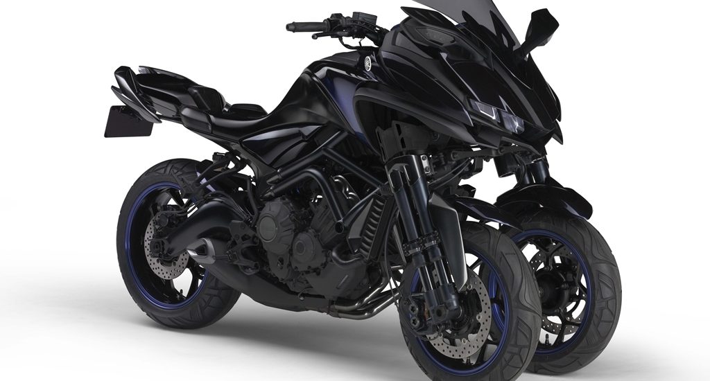 Les concepts Yamaha à Tokyo, une MT-09 à trois roues, et une 125 comme une guitare