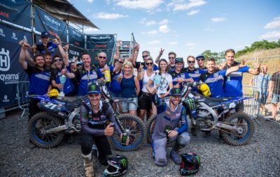 Le Suisse Arnaud Tonus et son coéquipier Gautier Paulin sur le podium à Teutschenthal :: MXGP/CM MX2 2019